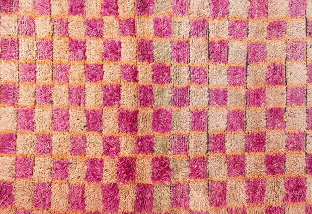 Moroccan rug size 9.61 ft x 6.36 ft, berber, Moroccan, checkered rug, Azilal, boujaad, beni mguild, kilim, handira - sustainably made MOMO NEW YORK sustainable clothing, rug slow fashion