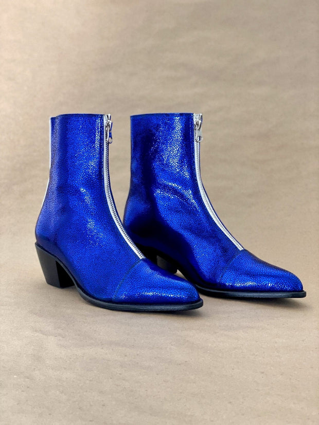 PRETTY IN BLUE BOOTS - 39 - sustainably made MOMO NEW YORK sustainable clothing, saleojai slow fashion