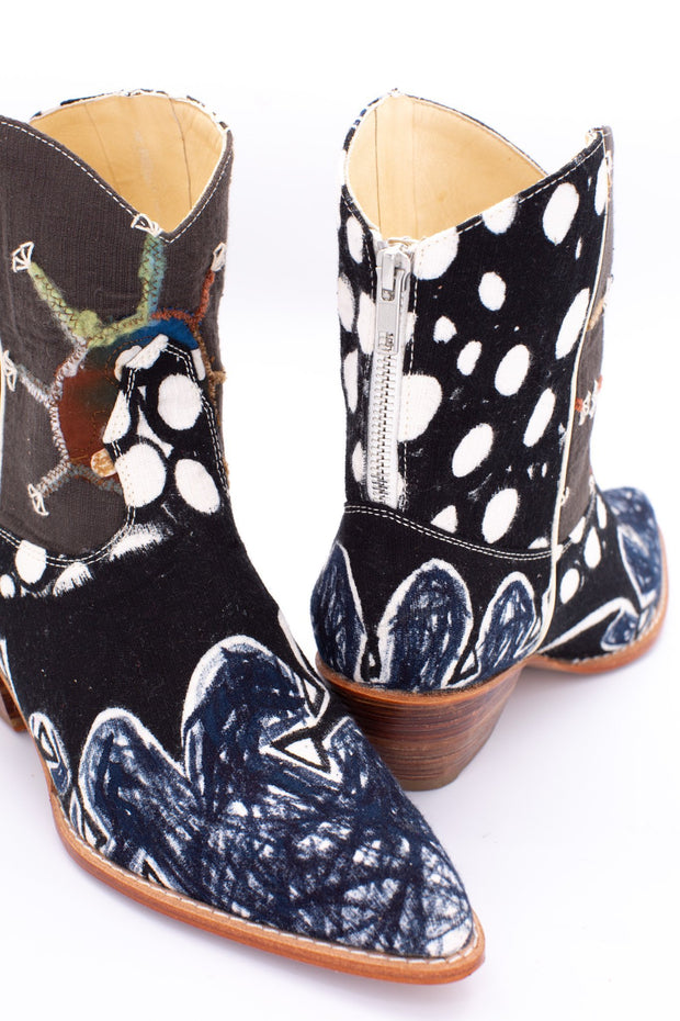 PRINTED EMBROIDERED BOOTS TASANKA - sustainably made MOMO NEW YORK sustainable clothing, boots slow fashion