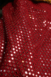 RED EMBROIDERED SILK B32-28 - sustainably made MOMO NEW YORK sustainable clothing, fabric slow fashion