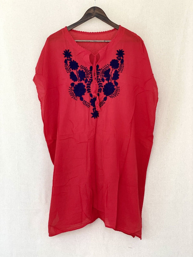 Red Hot Kaftan - sustainably made MOMO NEW YORK sustainable clothing, saleojai slow fashion