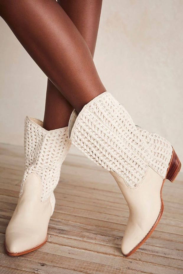 SELINA CROCHET BOOTS X FREE PEOPLE - sustainably made MOMO NEW YORK sustainable clothing, boots slow fashion