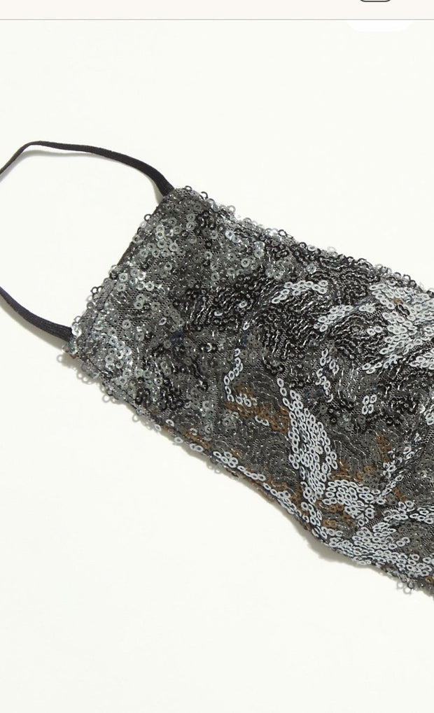 SEQUIN SHIMMER FACE MASK X FREE PEOPLE - sustainably made MOMO NEW YORK sustainable clothing, offerfm slow fashion