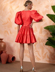 SHORT COTTON DRESS ANSEL - sustainably made MOMO NEW YORK sustainable clothing, dress slow fashion