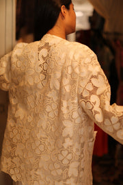 SHORT COTTON LACE KIMONO DORON - sustainably made MOMO NEW YORK sustainable clothing, Kimono slow fashion