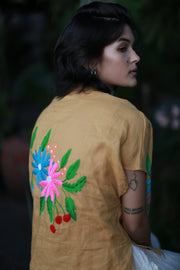 Short Sleeve Linen Blazer Jacket - sustainably made MOMO NEW YORK sustainable clothing, offer slow fashion
