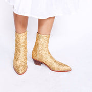 Silk embroidered Boots Charlotte - sustainably made MOMO NEW YORK sustainable clothing, boots slow fashion