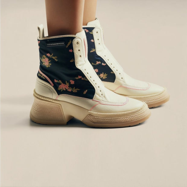 SILK EMBROIDERED SNEAKER AMELIE - sustainably made MOMO NEW YORK sustainable clothing, sneaker slow fashion