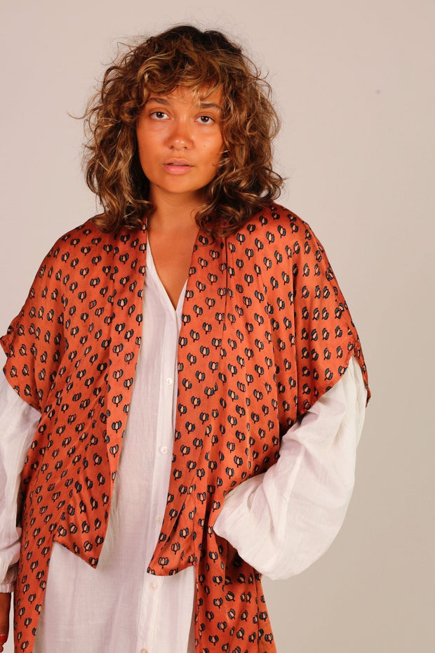 SILK KIMONO ANNIKA - sustainably made MOMO NEW YORK sustainable clothing, kimono slow fashion