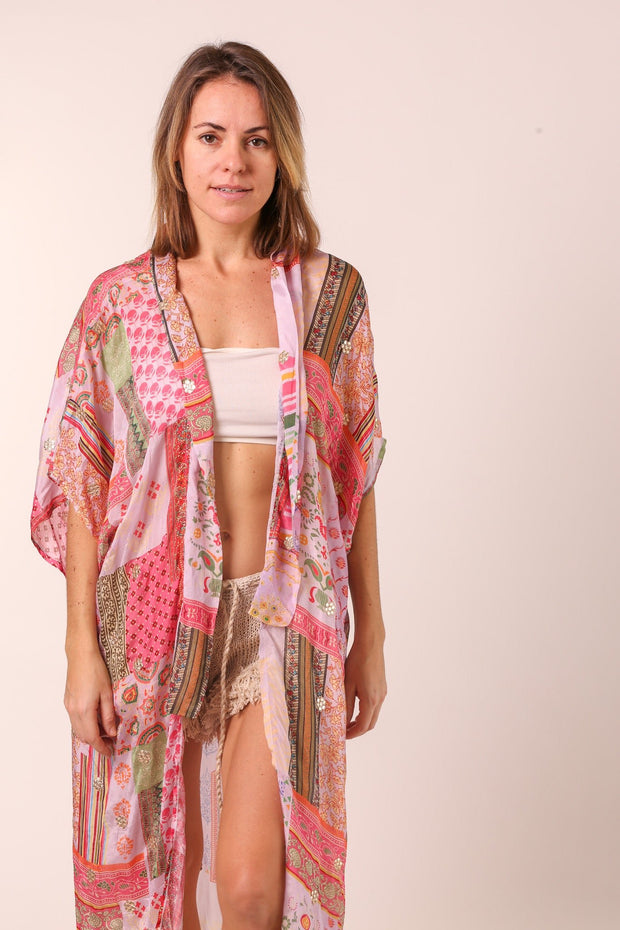 SILK KIMONO RESUKA - sustainably made MOMO NEW YORK sustainable clothing, Kimono slow fashion