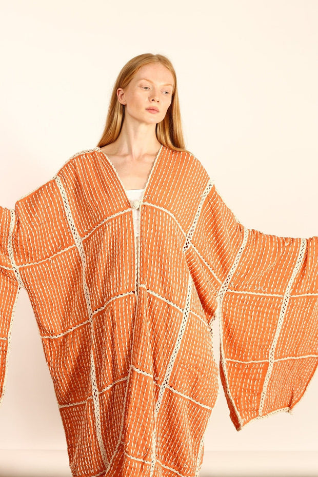 STITCH KIMONO ANNA - sustainably made MOMO NEW YORK sustainable clothing, kaftan slow fashion