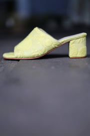 SUMMER MULES DOAN IN YELLOW EMBROIDERY - sustainably made MOMO NEW YORK sustainable clothing, mules slow fashion