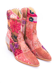 SUNNY DAYS BOOTS EMBROIDERED PATCHWORK - sustainably made MOMO NEW YORK sustainable clothing, boots slow fashion