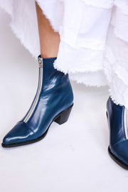 Top Zipper Ankle Boots Ruby - sustainably made MOMO NEW YORK sustainable clothing, slow fashion