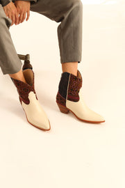 TRIBAL FABRIC SHORT BOOTS IRUS - sustainably made MOMO NEW YORK sustainable clothing, boots slow fashion