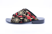 Velvet Embroidered Slippers Claire - sustainably made MOMO NEW YORK sustainable clothing, slow fashion