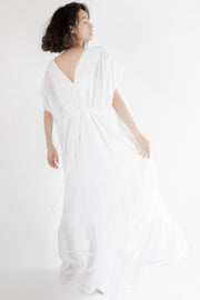 White Muumuu Beach Wedding Dress Winslet - sustainably made MOMO NEW YORK sustainable clothing, kaftan slow fashion
