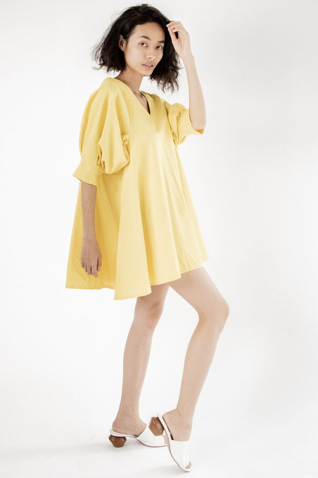 Yellow Mini My Favorite Dress Claes - sustainably made MOMO NEW YORK sustainable clothing, Dress slow fashion
