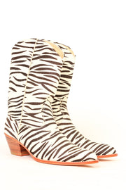 ZEBRA PRINT WESTERN BOOTS XENIAS - sustainably made MOMO NEW YORK sustainable clothing, boots slow fashion